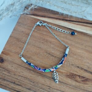 Bracelet floral bleu