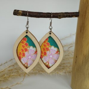 Boucles d'oreilles fleuri losange